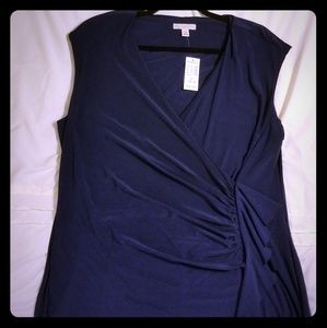 NWT Navy Wrap Flutter Waist Dress - Sz 18W